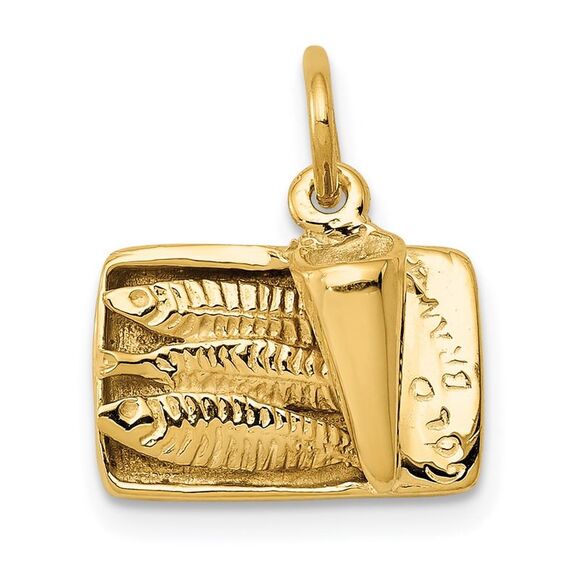 Black Bow Jewelry Co. Jewelry - 14k Yellow Gold Sardine Can Charm, 15mm